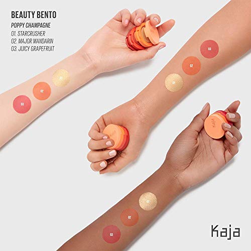 Kaja Beauty Bento Collection - Bouncy Eyeshadow Trio | 06 Poppy Champagne - Golden Coral Tones | 2019 Allure Best Of Beauty Award, Beauty Bento | Cruelty Free, K-Beauty Mini Palettes #TOP1
