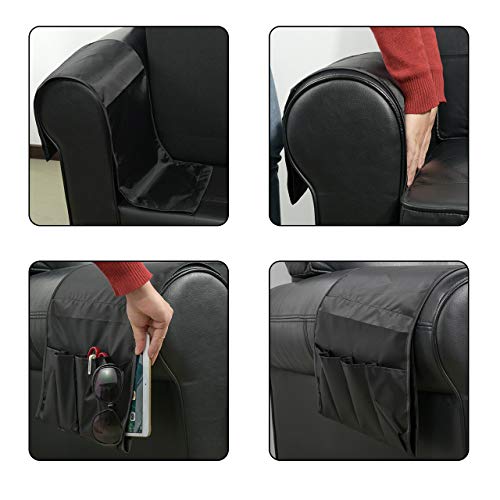 Organizador de reposabrazos para sofá de diseño elegante con 5 bolsillos 6