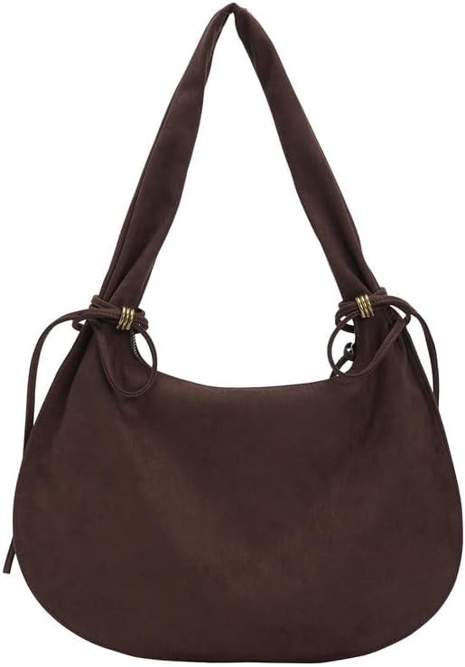 URBAN REVIVO Women's Suede Half-Moon Shoulder Bag – Studded Tassel Crossbody Purse, Boho Vintage Handbag for Music Festivals, Spring Outings - Image 5