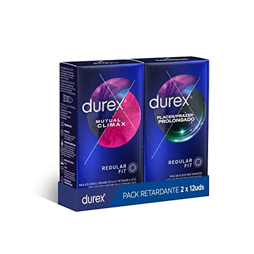 Durex Pack Retardante Preservativos Placer Prolongado + Mutual Climax - 24 Condones