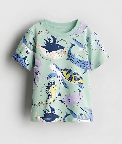 Image of Googo Gaaga Kids Boys 100% Cotton T-Shirt | All Over Print Half Sleeve T-Shirt for Kids | Comfortable Round Neck | Casual Wear | Soft & Breathable | Stylish Summer Wear |