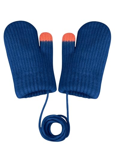 Becellen Mittens Toddler, Carino Antivento Spessi Guanti Maglia con Cordino Morbidi Foderati Caldi Mittens Bambino Invernali Termici Neonato Guanti per 0-3 Anni Bambini Ragazze