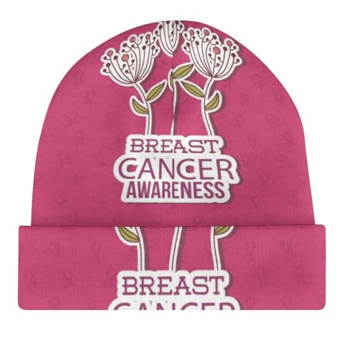 Breast Cancer Awareness Kids Beanie Hat for for Girls Boys Children Cap Winter Knitted Chemo Cancer Headwear Accessories Gifts Decoration Black4