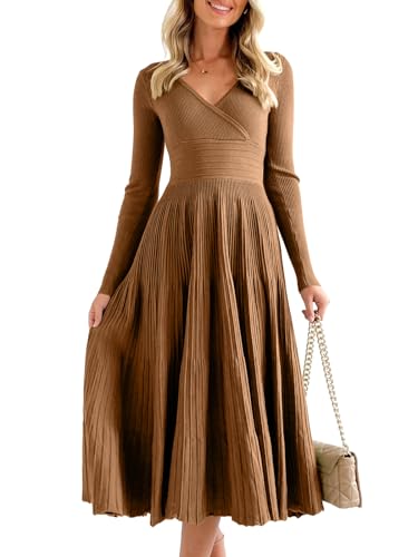 Saodimallsu Womens Long Sleeve Midi Sweater Dress...
