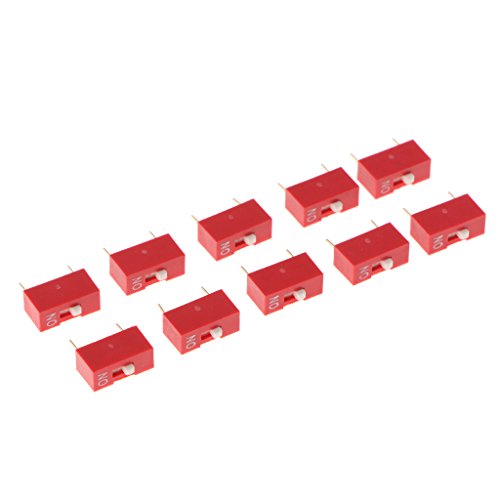 Preisvergleich Produktbild Gazechimp 10 Stü Roter 2.54mm Pitch Schiebeschalter - 1 Position