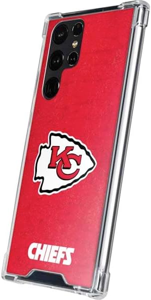 Skinit Clear Phone Case Compatible with Galaxy S23 Ultra - Officially Licensed NFL Kansas City Chiefs Distressed Design