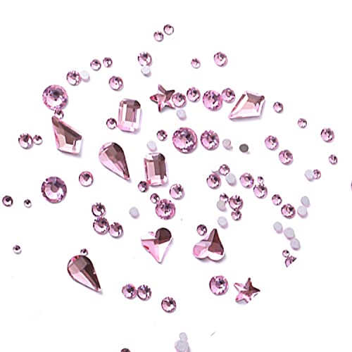 Belicey Nail Rhinestones Kit 800Pcs Multi-Shape Rhinestones For Nail Crystals Decoration Nail Hearts Butterfly Charm Nail Dimond Gems Stone For Nail Art Jewels Diy Crafts Clothing (Light Rose) #TOP4