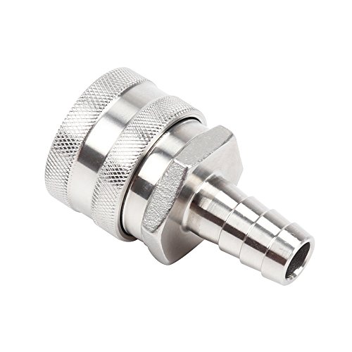 ProMaker 2 Pack 1/2" Barb Female Stainless Steel Quick Disconnect Home Brew Fitting Connector Homebrewing (1/2'' Barb) - Thumbnail 4