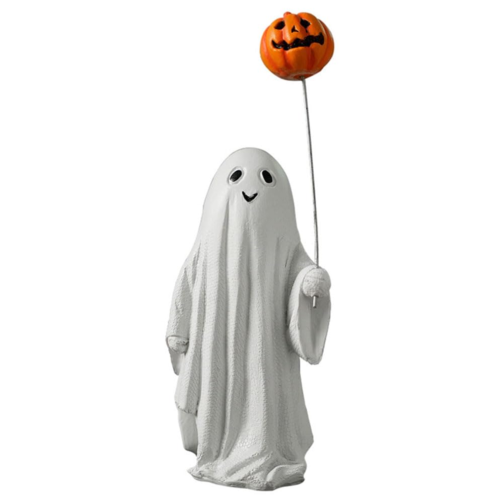 Halloween Cowboy Ghost Statue Pumpkin Balloon Figurine for Party Home Decoration (B)