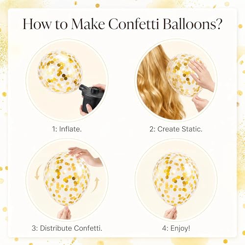 Image of Hiins Balloon Column Kit Set of 2 With Pastel Yellow White Gold Confetti Balloons with Base,Pole,Balloon Tower Backdrop Decoration for Bee Lemon Wedding,Baby Shower,Birthday Party,Bachelorette Party