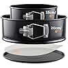 BakeValley Cake Tins for Baking – 2Pcs Round Cake Tin Set – 6 & 8 Inch Cake Tin, 7cm Deep with Parchment Papers Precut for Each Size – Non-Stick Coating & Leak-Proof – Ideal for Baking Cheesecakes