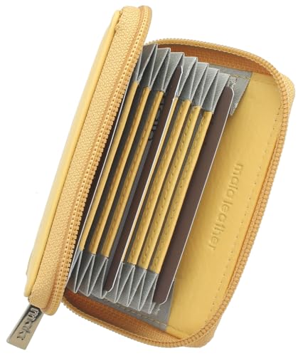 Porte-cartes en cuir concertina jaune citron Mala Origin 552_5 pour vos voyages