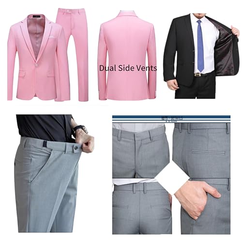 Big Tall Men's 2 Pieces Suit Jacket and Pant Plus Size 1Button Tuxedo Wedding2