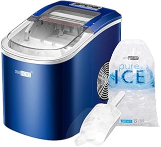 VIVOHOME Electric Portable Compact Countertop Automatic Ice Cube Maker Machine with Hand Scoop and Self Cleaning Function 26lbs/Day Red