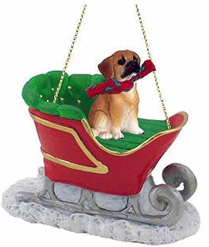 Conversation Concepts Puggle Sleigh Ride Ornament