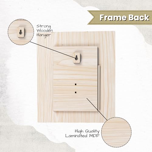 Image of Rectangle Photo Frame | Wooden Decorative Picture Frame with Leaf Laser Cut Border & Clear Acrylic Front | Wall & Tabletop Display | Premium Home Decor & Gift