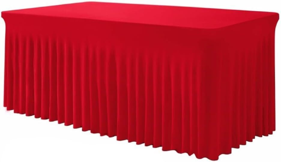 Jupe de table rectangulaire rouge 4ft pour banquet et mariage