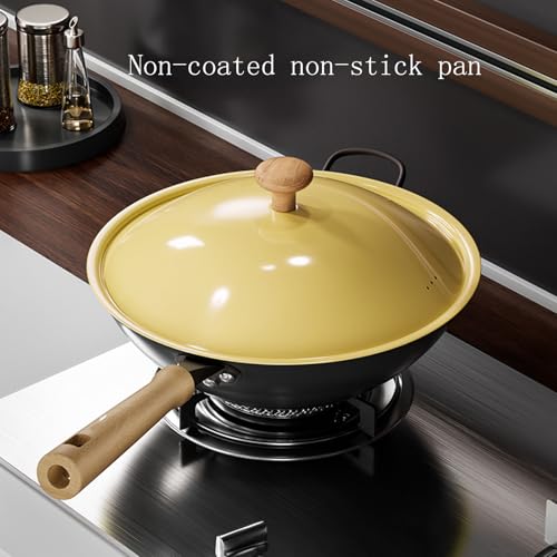 Wok de Hierro con Tapa, Fondo Plano, 28 cm miniatura 3