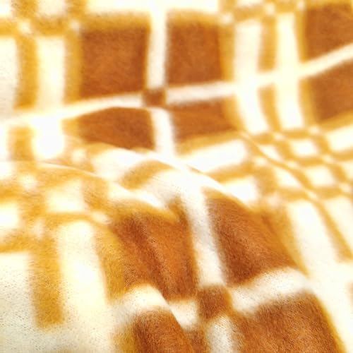 Image of Winter Soft Double Bed Warm Woollen Blend Fleece Blanket Cover | Quilt Cover | Razai Cover with Zipper, Size- 90 x 80 in, Color- Multicolor (Yellow, Double Bed)