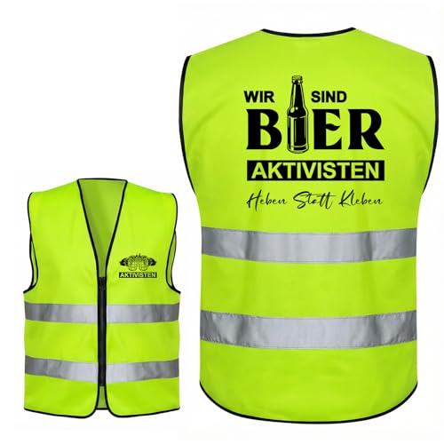Bieraktivisten Kostüm Warnweste Bieraktivist Sicherheitsweste Bier Weste Outfit für Karneval JGA Bierpartys Oktoberfest Mallorca Party