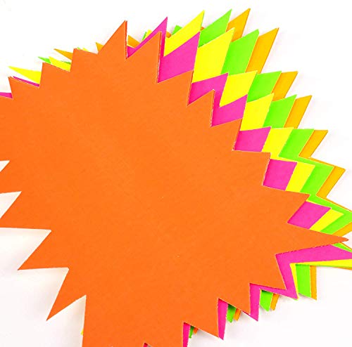 60 Fluorescent 2.5 Flash Stars Neon Shop Signs Retail Display Price Sales Tags