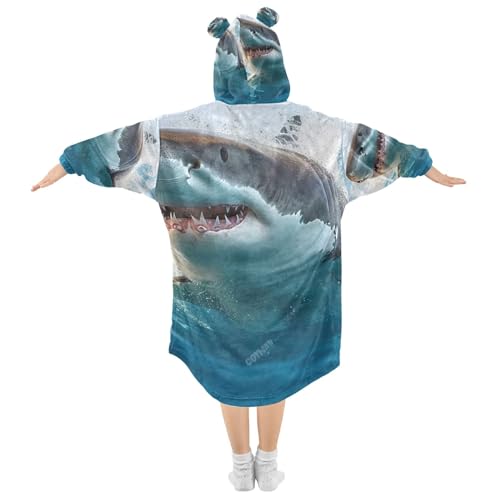 Elephant Cub Wild Kids Wearable Blanket Teen Girls Sherpa Sweater Animal Toddler Boys Hoodie Oversized Sweatshirts2