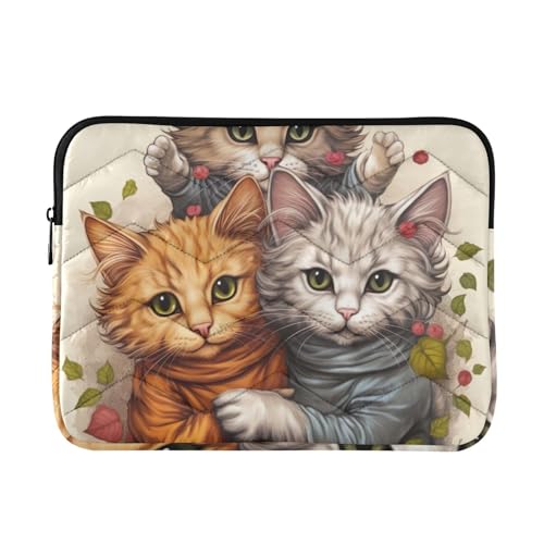 Funda para portátil 13-14 pulgadas con diseño de gatitos impermeable