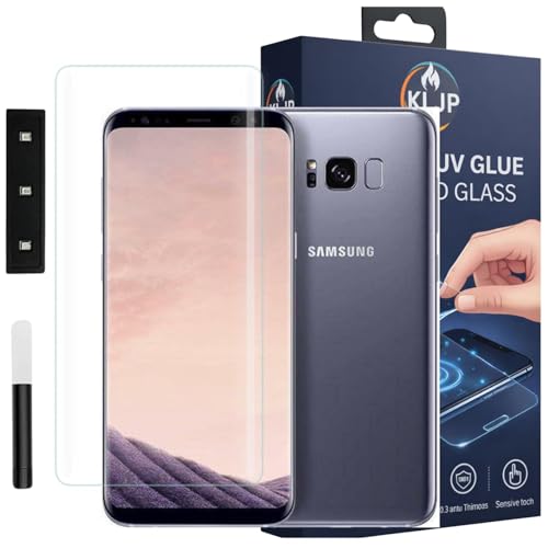 Image of Advance HD+ UV Tempered Glass Screen Protector For Samsung S8 Plus /Samsung S9 Plus (Pack of 1) Full Adhesive UV Curved Screen Protector Case Friendly HD Clarity with installation kit