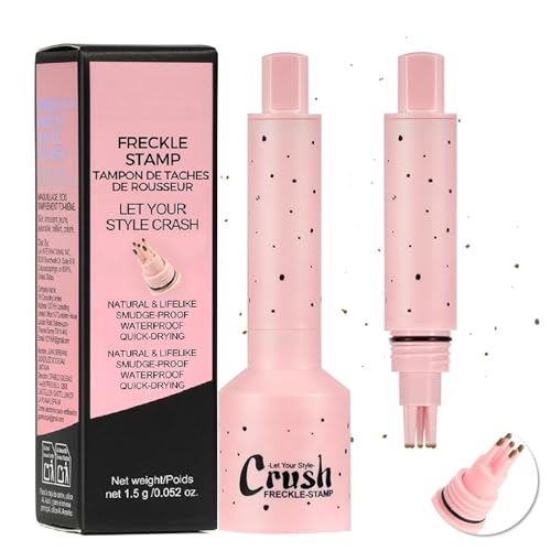 Sello de Pecas de Cinco Puntos, Líquido Micro-Polvo para Pecas Herramienta de Maquillaje de Pecas Naturales Realistas con Esponja Especial, Maquillaje Impermeable de Larga Duración,#Medio