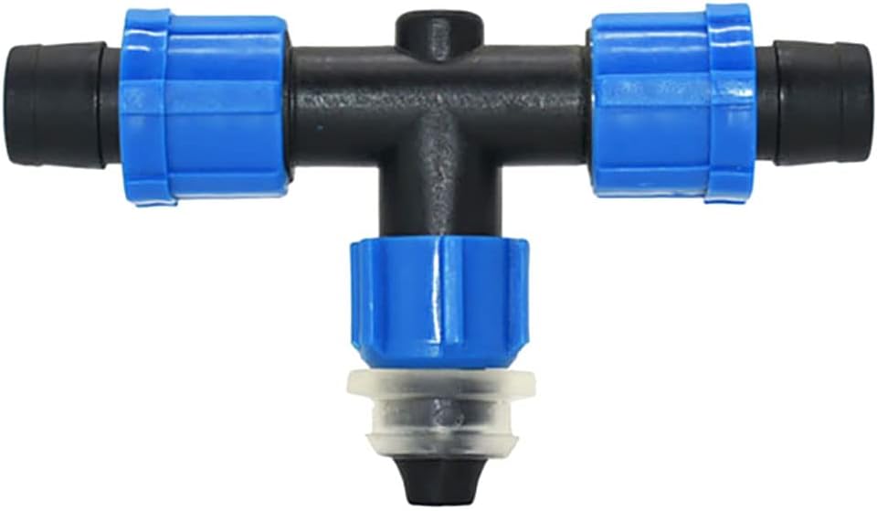25pcs 16mm irrigation drip tape Connectors tee elbow end plug repair connector water splitter 1/2 male Agricultural hose adapter,16mm tee