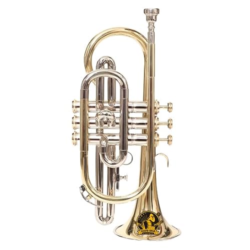 SOUND SAGA 3 Valve Bb Pitch Cornet Including Mouthpiece and Carry Case (Brass Nickel)