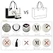 BeeGreen Personalized-Gifts-for-Women-Friend Canvas Tote Bag Embroidery Initial Monogram Bag, Large Birthday Gifts Leather Handles for Mother Teacher Sister M