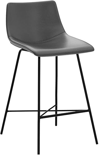 Miniatura 5 de POLY & BARK Paxton Leather Counter Stools 24 Inches - Set of 2 - Counter Height Bar Stools with Back - Modern Barstools for Kitchen Island or