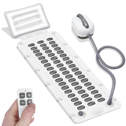 Crossing King Bubble Bath Mat Tub Spa Massager, Portable Spa Bubble Bath Massager with Upgraded Powerful Suction Cup, Electric Air Pump, Pillow and Remote Control for Relaxation 45 * 17in (Grey)