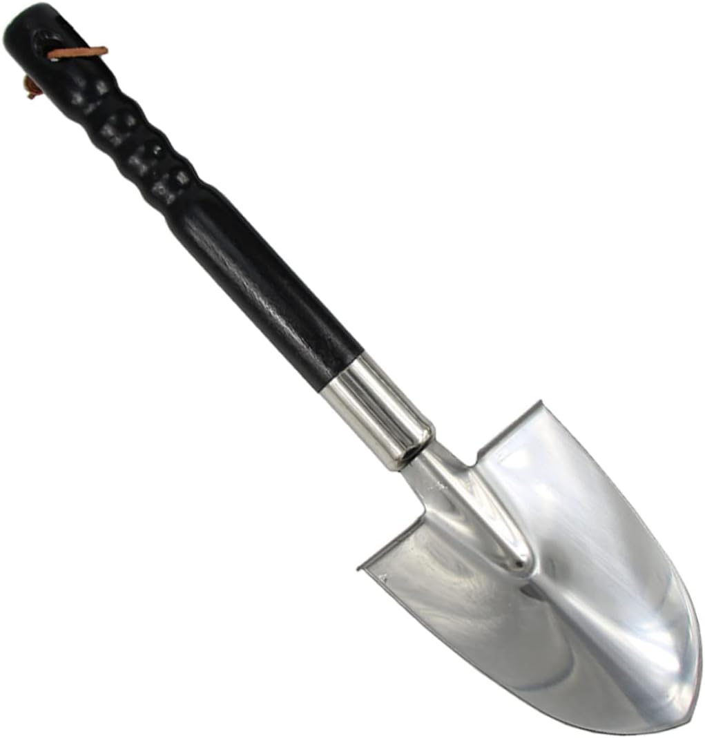 Mipcase 1pc Handle Stainless Steel Gardening Spade Ergonomic Bonsai Tool for Flower Potting and Plant Care Garden Shovel for Home and Public Use