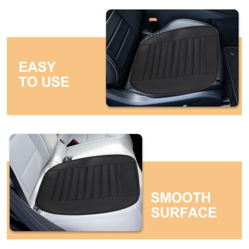 Fundas de asiento delantero para coche, pack de 2 en PU negro para viajes cómodos y limpios 3