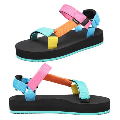 Image of Sport Walking Water Sandals for Women with Arch Support & Adjustable Straps Platform Sandals Women Height Increase