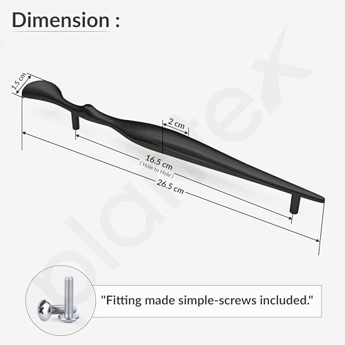 Image of Plantex Cabinet Handle /Kitchen Cabinet Door Handle /Wardrobe /160 mm Cupboard Handle /Door Pull-Push Handle for Home /Office - Pack of 2 (Black)