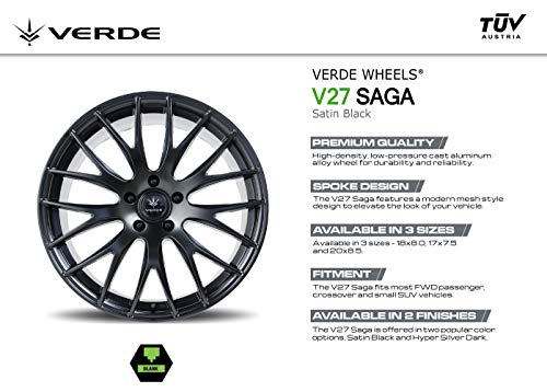 Verde Wheels - V27 Saga Satin Black Wheel 17X7.5"/5X100Mm/+40Mm Offset #TOP4