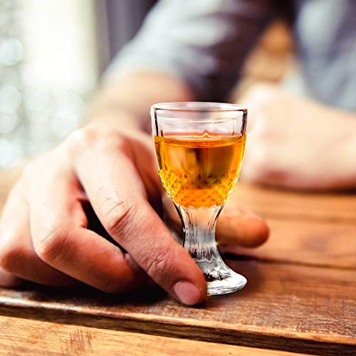 Shot Glasses, Ruckae 0.5Oz Mini Wine Shot Glasses 12 Set, Unique Long Stem Wine Glasses/Mini Goblet Liquor Glasses/Port Glasses #TOP4