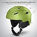 Odoland Snow Ski Helmet and Goggles Set, Sports Helmet and Protective Glasses-Shockproof/Windproof Protective Gear for Skiing, Snowboarding, Motorcycle Cycling, Lime Green, XS