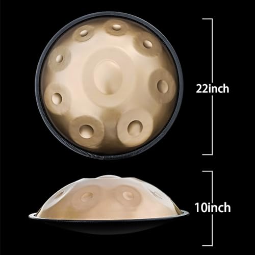 Handpan Steel 10 Notas 22 pulgadas Oro con Bolsa y Palillos miniatura 7