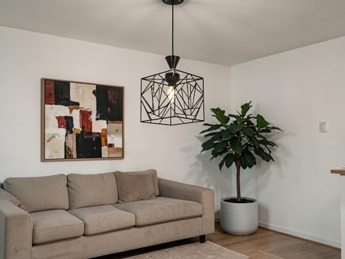 Image of Prop It Up Modern Geometric Pendant Light for Bedroom & Living Room | Designer Hanging Ceiling Lamp with Metal Frame | Stylish Decorative Lighting for Home, Dining & Cafe | E27 Holder