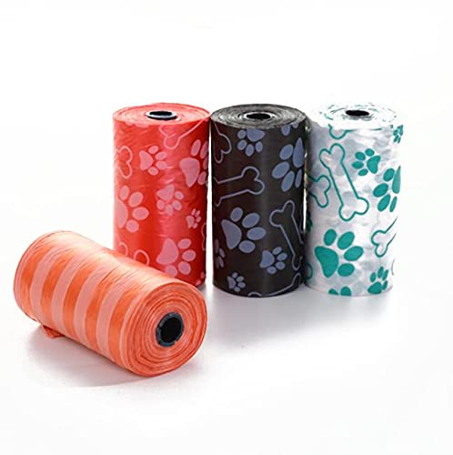 300x Hundekotbeutel bunt mit Aufdruck 30 x 22 cm (20 Rollen mit 15 Beutel) + Beutelspender mit Leinenclip schwarz