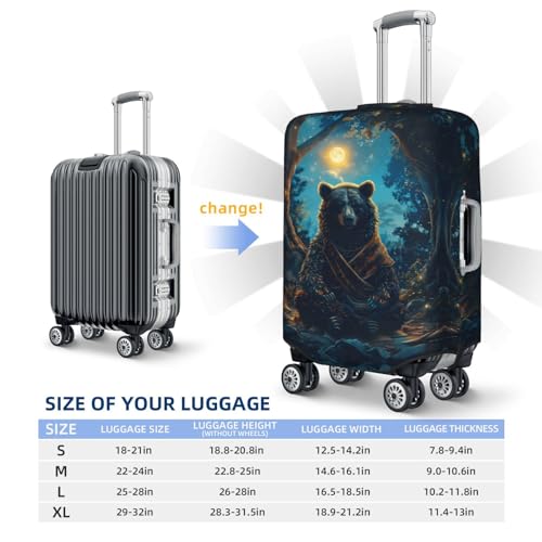 VOSERY Travel Luggage Cover - Art Starry Sky Meditating Bear Washable Suitcase Covers Protector Fits 18-32 Inch Luggage4