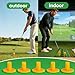 Rubber Golf Tees for Mats Adjustable Height Golf Simulator Tees, Indoor Outdoor Practice, Non-Slip Golf Mat Tees with Holder, Compatible with Driving Range & Golf Simulators