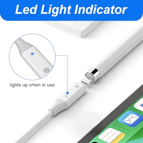 Image of Verilux 3.3 FT /1M C Type Charger Cable for iPad Pencil 1st Gen, Type C Male to Lighting Female for iPad 10 11 (A16), Support Bluetooth Pairing USB C Charger, Plug and Go with Light Indicator