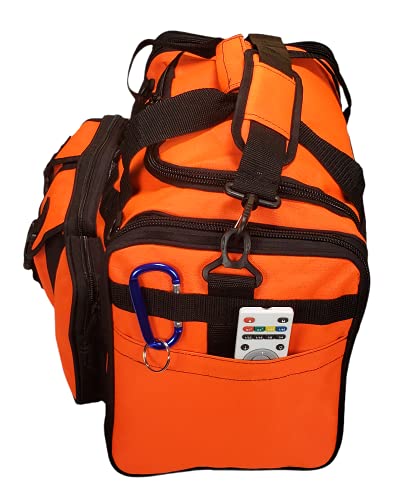 Nexpak TF118NO Neon Orange Waterproof Duffel Duffle Bag Tactical Military Range Molle Outdoor Travel + Key Ring Carabiner