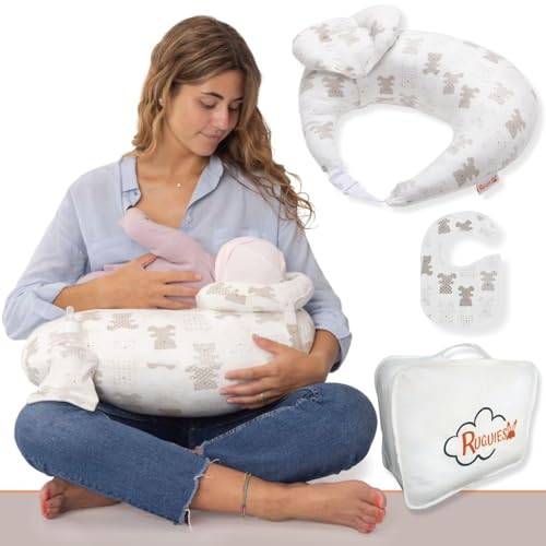 RUGUIES Cojín Lactancia Ergonómico Bears