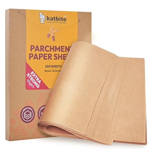 Comparison: Best Parchment Paper For High Heat 6 Katbite 200Pcs 12x16 In Unbleached Parchment Paper for Baking, Precut Parchment Paper Sheets, Heavy Duty Flat Baking Paper, Half Sheet Baking Sheets for Baking Cookies, Cooking, Air Fryer, Oven